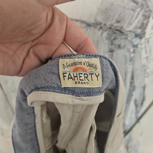 Faherty Men's Shorts Size 36 Linen Cotton Blend - Picture 4 of 10